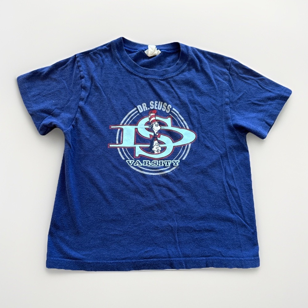 Vintage Dr Seuss Shirt Youth S 90s‎ Cat In The Hat Blue Cartoon